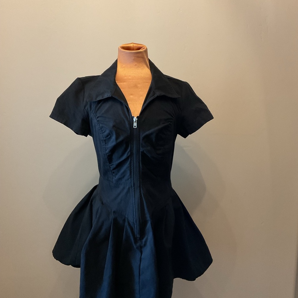 Forever 21 Black Pleated Mini Dress